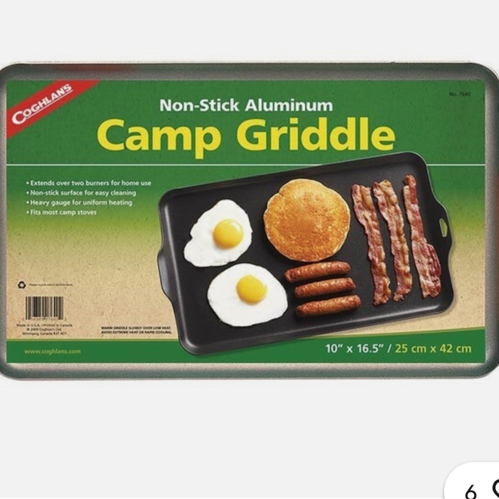 NWT Non-Stick Aluminum Camp Griddle - Black 10X16”